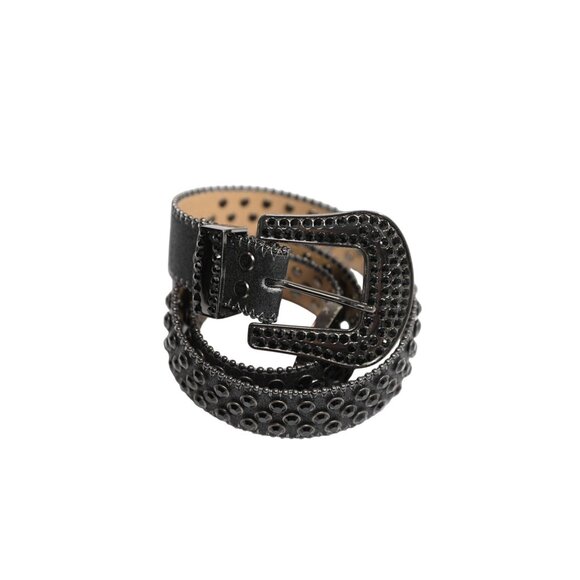 Rhinestone Western Belt in Black